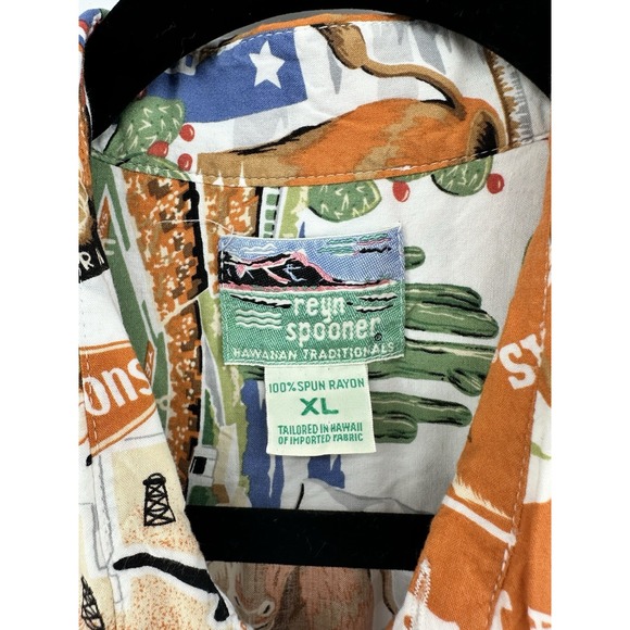 Reyn Spooner Vintage Texas Longhorns Champions Football Hawaiian Shirt Rayon XL - Picture 3 of 6